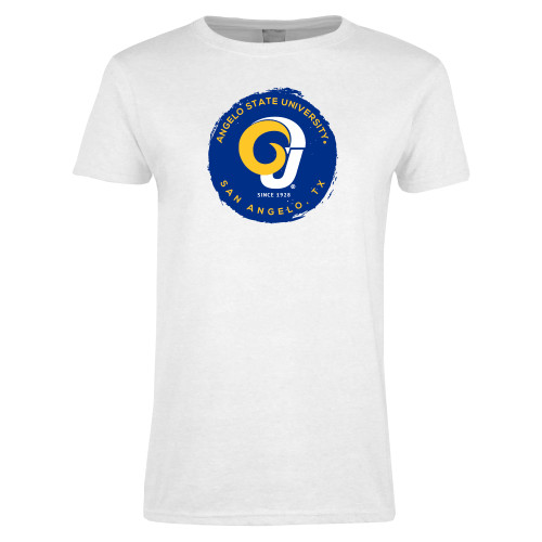  Womens White Short Sleeve Tee - Angelo State University Ram