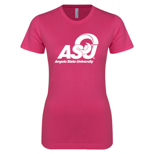  Next Level Womens Fuchsia Boyfriend Tee - Primary Mark