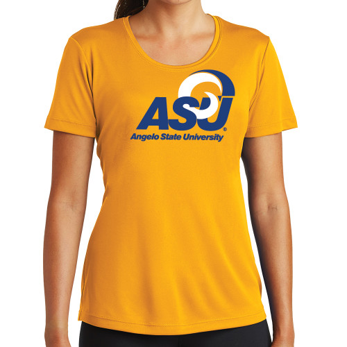  Womens Gold Performance Short Sleeve Tee - Primary Mark