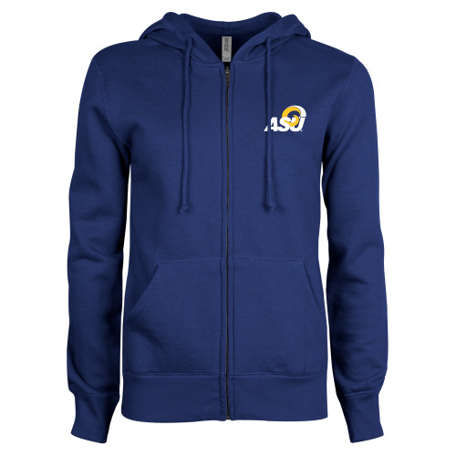  ENZA Womens Royal Fleece Full Zip Hoodie - ASU Logo