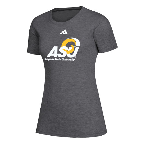  Adidas Womens Dark Grey Heather Creator Performance Tee - ASU Primary mark