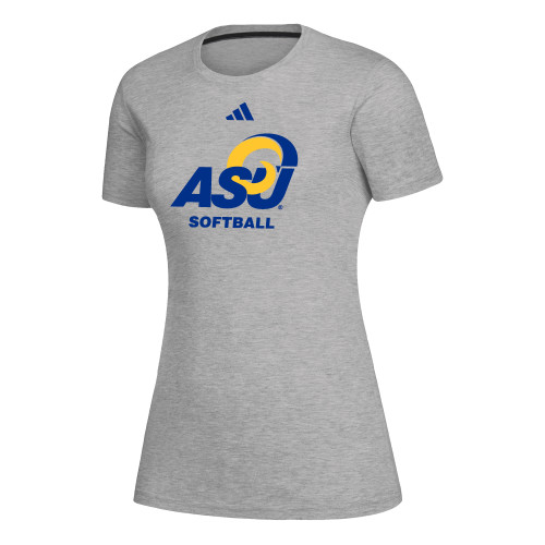  Adidas Womens Medium Heather Grey Creator Performance  Tee - ASU Softball