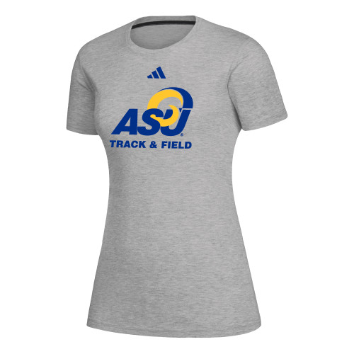  Adidas Womens Medium Heather Grey Creator Performance  Tee - ASU Track & Field