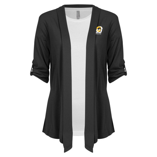  Womens Grey Drape Front Cardigan Sweater - Primary Mark