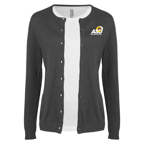 Womens Charcoal Cardigan Sweater - Primary Mark