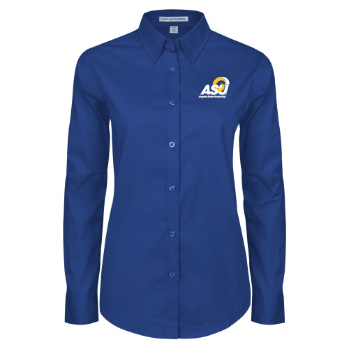  Womens Royal Twill Button Down Long Sleeve  - Primary Mark