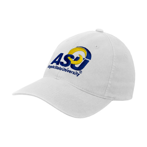  White Flexfit Structured Low Profile Hat - Primary Mark