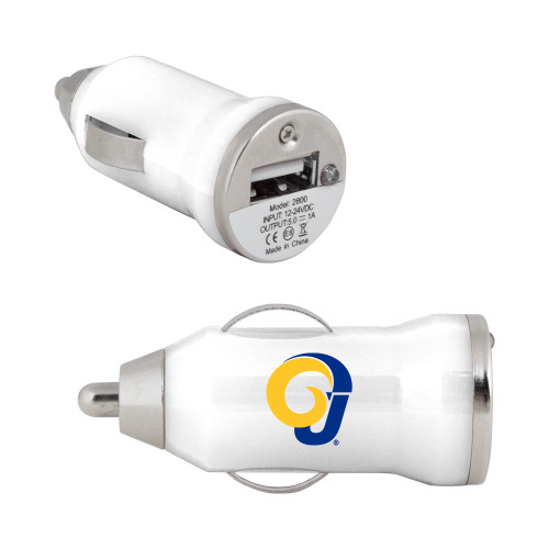  On the Go White Car Charger - Ram Logo