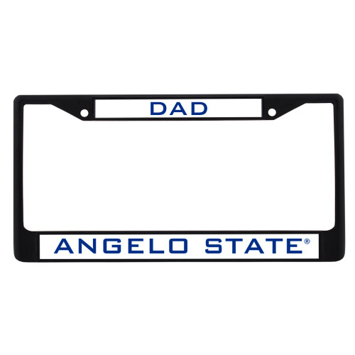  Dad Metal License Plate Frame in Black - Angelo State Flat