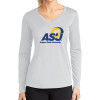 Thumbnail image for  Womens White Performance Long Sleeve V Neck Shirt
