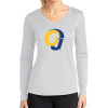 Thumbnail image for  Womens White Performance Long Sleeve V Neck Shirt