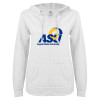 Thumbnail image for  ENZA Womens White V Notch Raw Edge Fleece Hoodie