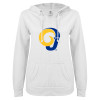 Thumbnail image for  ENZA Womens White V Notch Raw Edge Fleece Hoodie