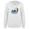 Thumbnail image for  ENZA Womens White V Notch Raw Edge Fleece Hoodie
