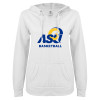 Thumbnail image for  ENZA Womens White V Notch Raw Edge Fleece Hoodie