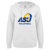 Thumbnail image for  ENZA Womens White V Notch Raw Edge Fleece Hoodie