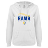Thumbnail image for  ENZA Womens White V Notch Raw Edge Fleece Hoodie
