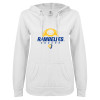 Thumbnail image for  ENZA Womens White V Notch Raw Edge Fleece Hoodie
