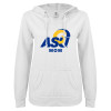 Thumbnail image for  ENZA Womens White V Notch Raw Edge Fleece Hoodie