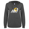Thumbnail image for  ENZA Womens Dark Heather V Notch Raw Edge Fleece Hoodie