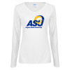 Thumbnail image for  Womens White Long Sleeve V Neck Tee
