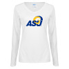 Thumbnail image for  Womens White Long Sleeve V Neck Tee