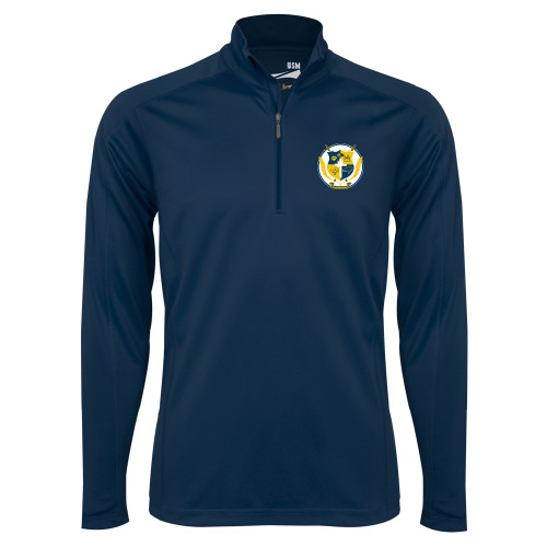 Syntrel Navy Interlock 1/4 Zip-Shield with Circle