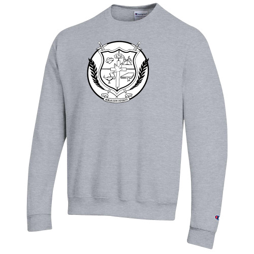 Champion Heather Grey Fleece Crew-Shield with Circle