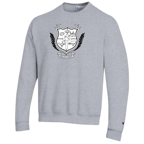 Champion Heather Grey Fleece Crew-Shield
