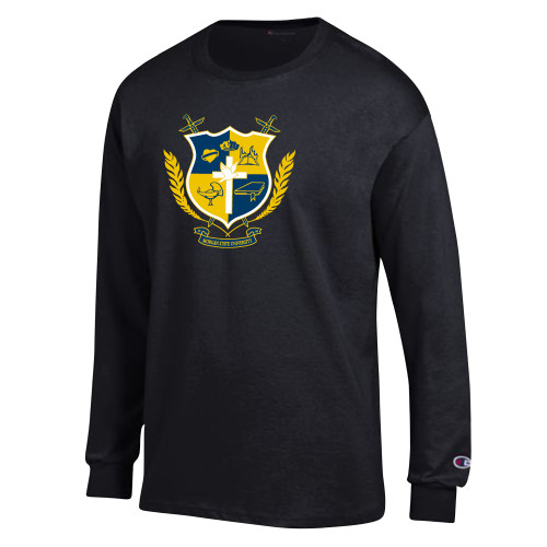 Champion Black Long Sleeve T Shirt-Shield