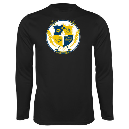 Black Performance Long Sleeve Shirt-Shield with Circle