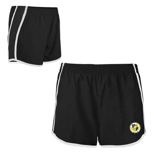 Womens Black/White Team Short-Shield with Circle