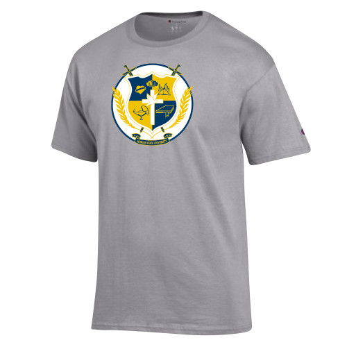 Champion Oxford Grey T Shirt-Shield with Circle