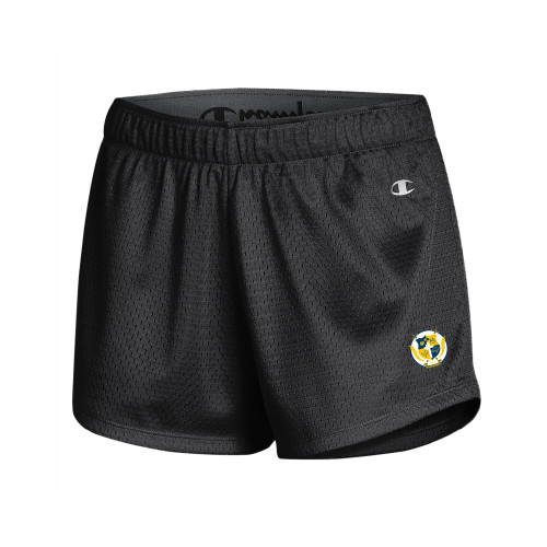 Champion Womens Black Mesh Short-Shield with Circle