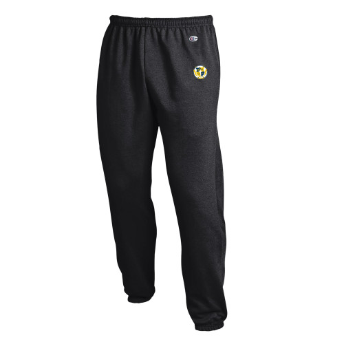 Champion Black Banded Bottom Sweatpants-Shield with Circle