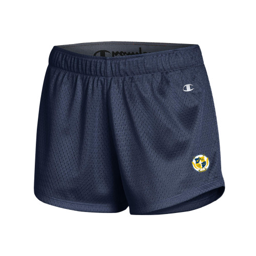 Champion Womens Navy Mesh Short-Shield with Circle