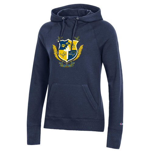 Champion Womens Navy Pull Over Hood-Shield