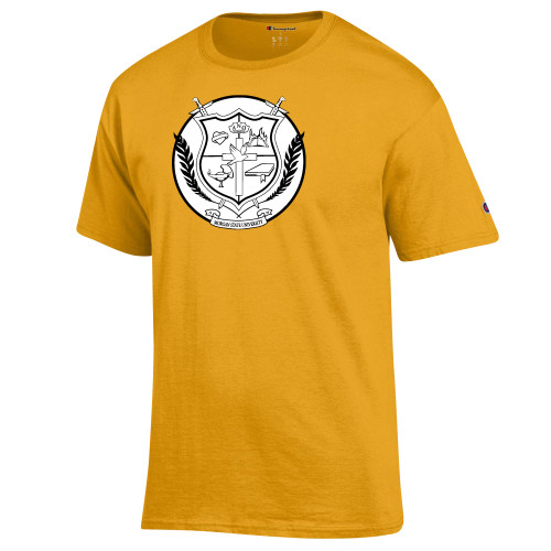 Champion Gold T Shirt-Shield with Circle