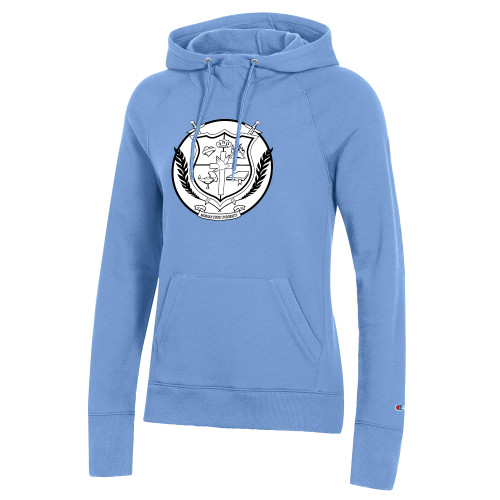 Champion Womens Light Blue Pull Over Hood-Shield with Circle