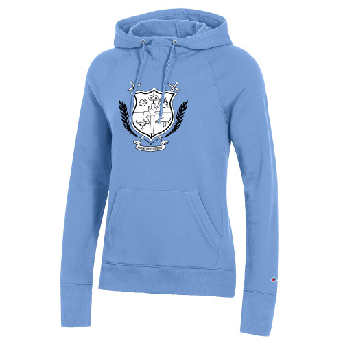 Champion Womens Light Blue Pull Over Hood-Shield