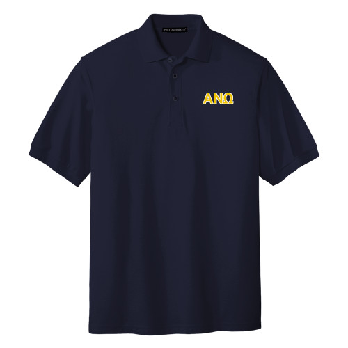 Navy Silk Touch Polo-Greek Letters