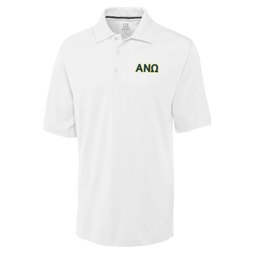 C&B White Advantage TriBlend Pique Polo-Greek Letters