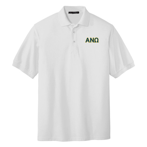 White Silk Touch Polo-Greek Letters