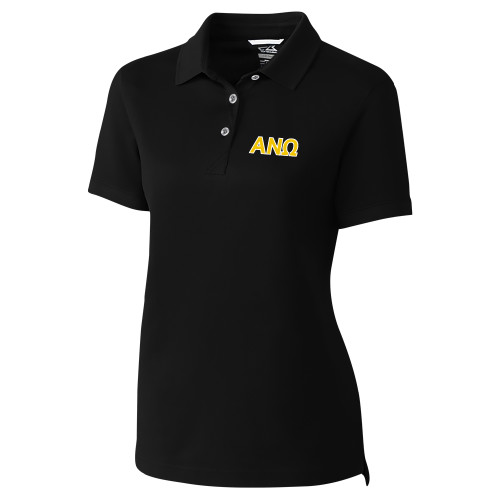 C&B Womens Black Advantage Polo-Greek Letters