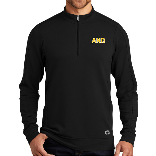 OGIO Black Luuma 1/2 Zip Fleece-Greek Letters
