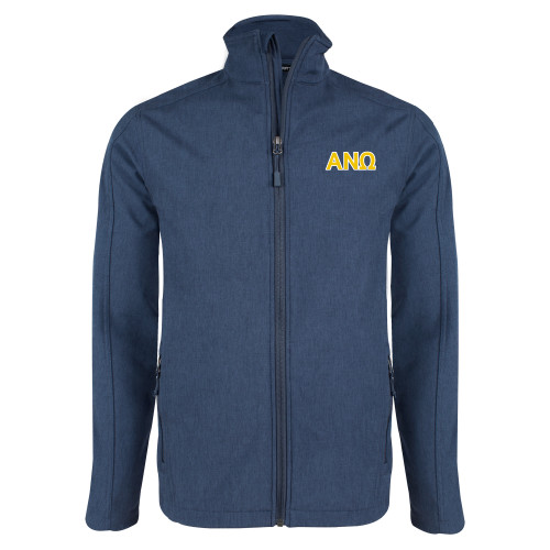 Navy Heather Softshell Jacket-Greek Letters