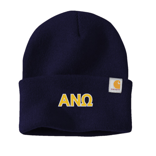 Carhartt Navy Knit Beanie w/Cuff-Greek Letters