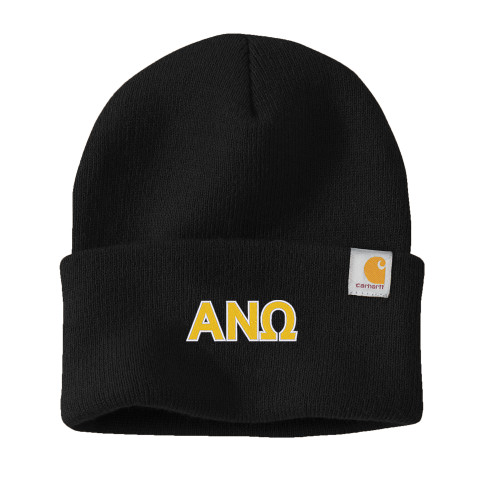 Carhartt Black Knit Beanie w/Cuff-Greek Letters