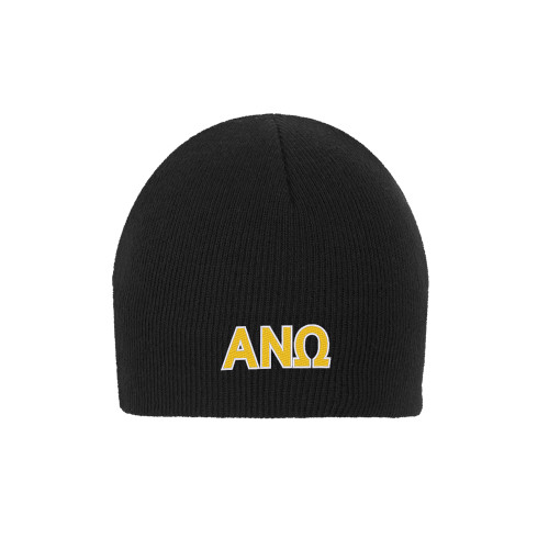 Black Knit Beanie-Greek Letters