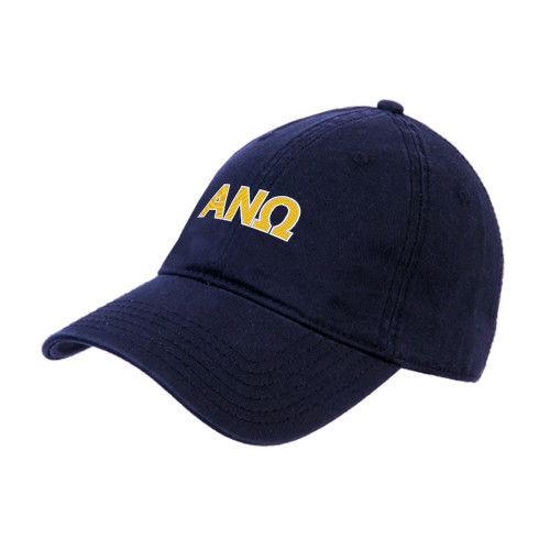 Navy Unstructured Adjustable Low Profile Hat-Greek Letters